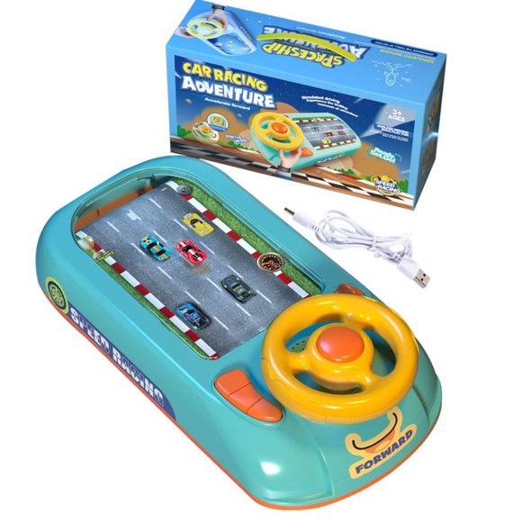 Educational Interactive Simulate Table Car Racing Adventure Game Kids Steering - Picture 7 of 12